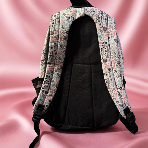 Floral Pattern Backpack With Multi-Compartment Design & Mesh Side Pockets - Picture 2 of 8